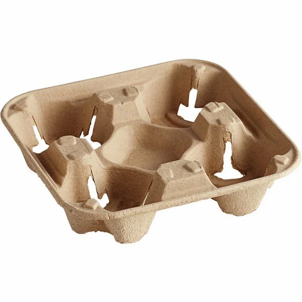 2/4 Compartments Cup Trays Cup Carrier Cup Holders Bagasse Material