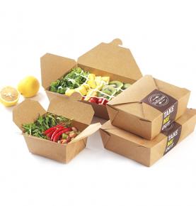 Food Grade  Kraft Paper Fast Food Lunch Packing Box 