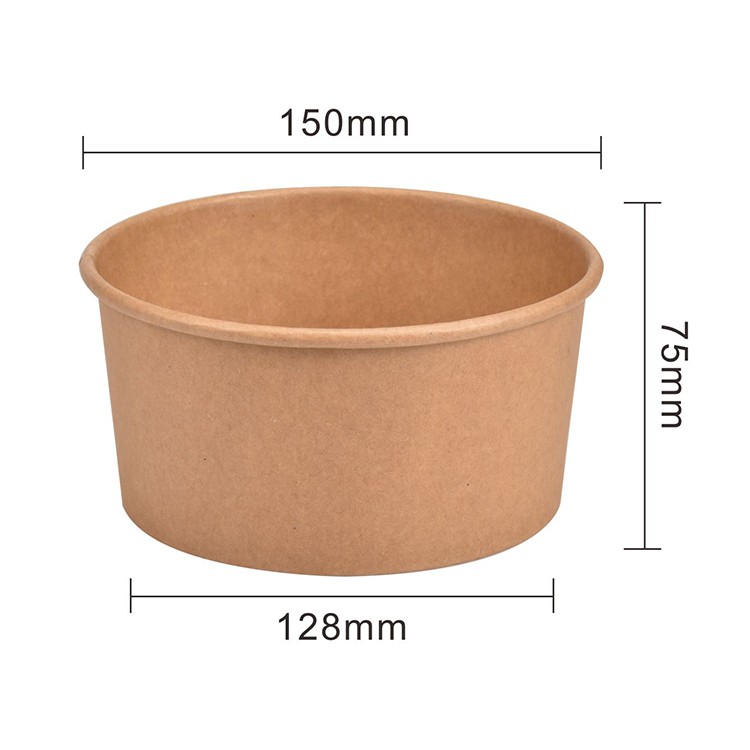 Download 500ml 1000ml Biodegradable Kraft Paper Disposable Salad Soup Bowls With Lid Custom Printed Disposable Buy Biodegradable Paper Bowl Kraft Paper Bowl Disposable Paper Bowl Food Paper Bowl Round Paper Bo
