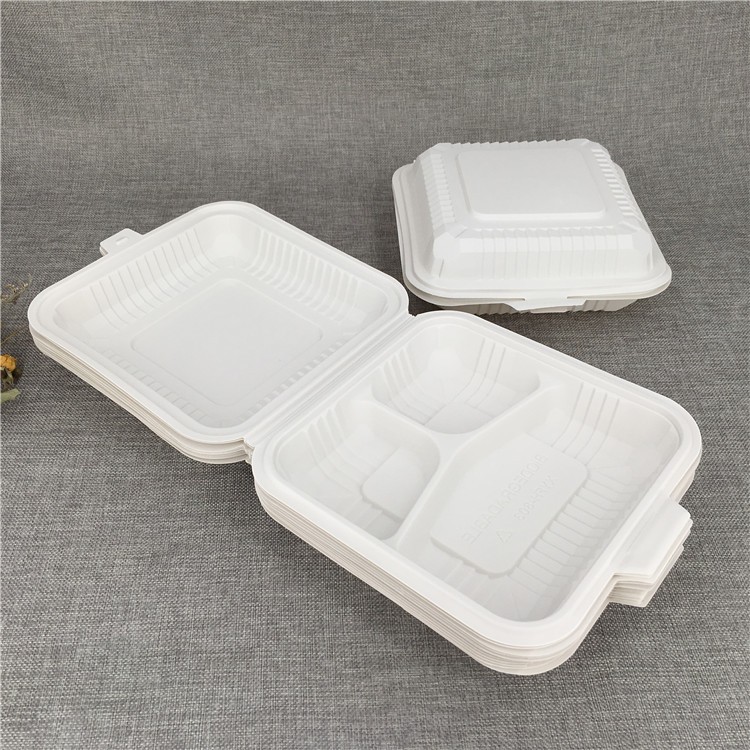 Cornstarch 9 inch 3 Compartment Food Packaging Custom Printed  Disposable-Buy cornstarch clamshell ,corn starch food container,cornstarch  fast food box,take away box,disposable box on Food Packaging-He