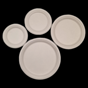 Disposable bagasse round plate 6/7/8/9/10inch Bagasse Round Plates Christmas Party Dishes