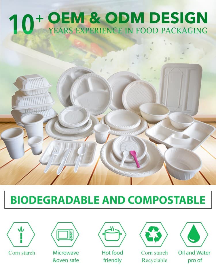 9oz Disposable Biodegradable Eco-friendly Corn Starch Bowl