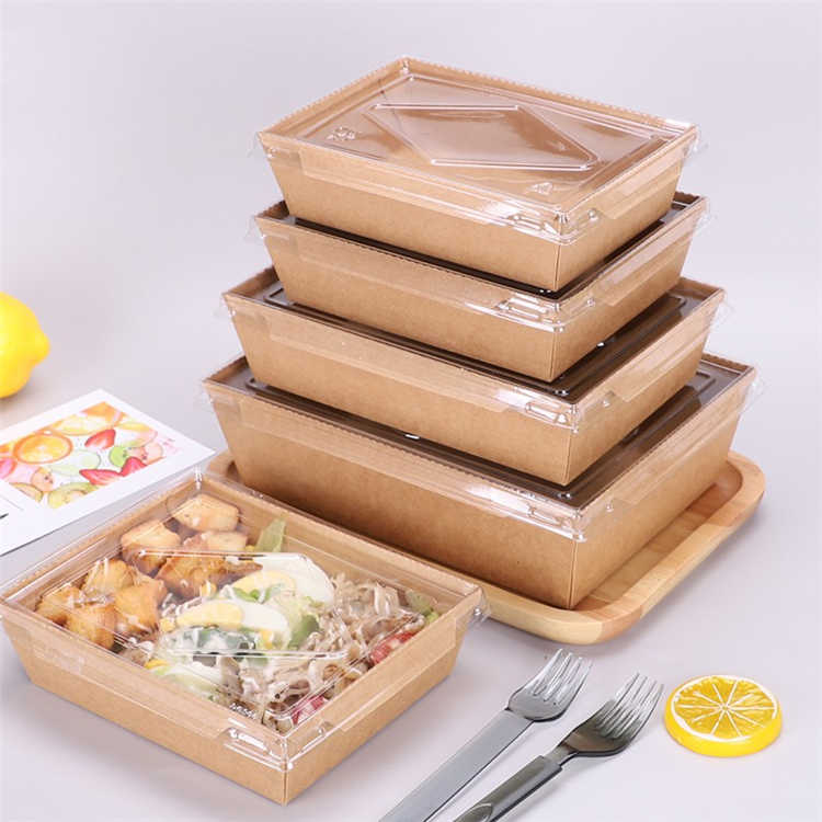 Containers Boxes Go Disposable Food To Box Paper Take Out Lunch Container  Salad Packing School Trays Takeout Lids Plates Plastic - AliExpress